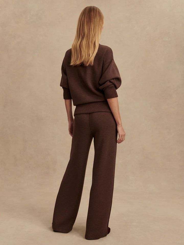 The Wide Leg Pant 30" in Coffee Bean Marl
