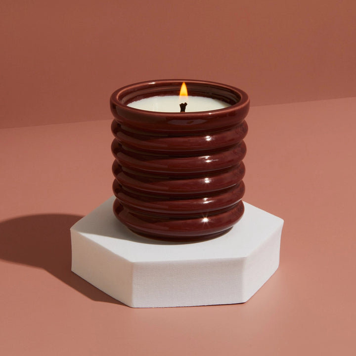 Contemporary Film Burgundy Candle - Floral Botanics