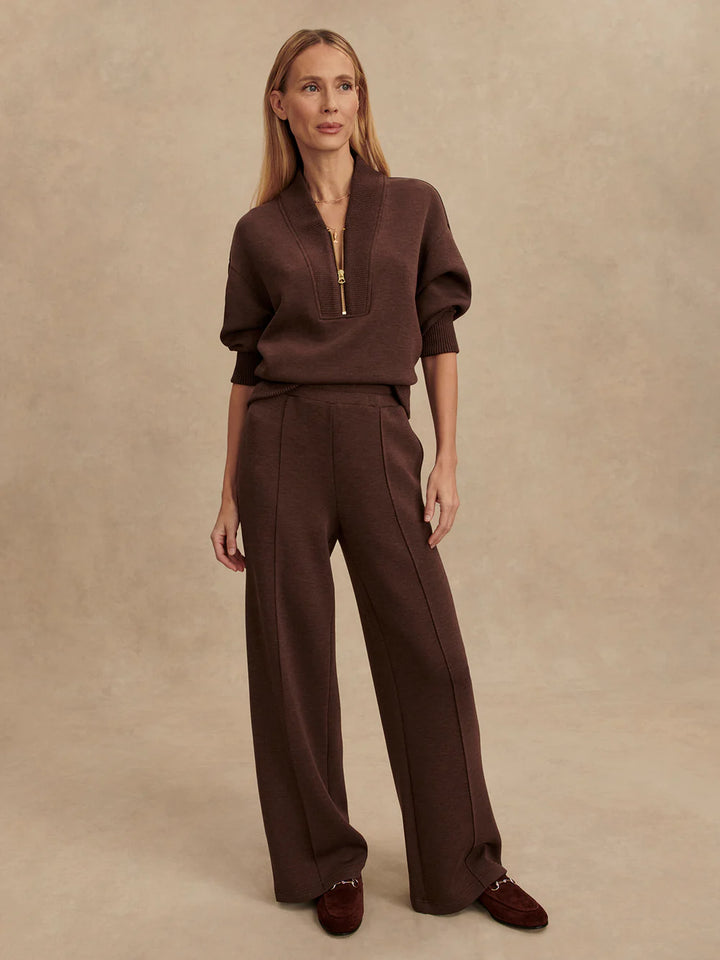 The Wide Leg Pant 30" in Coffee Bean Marl