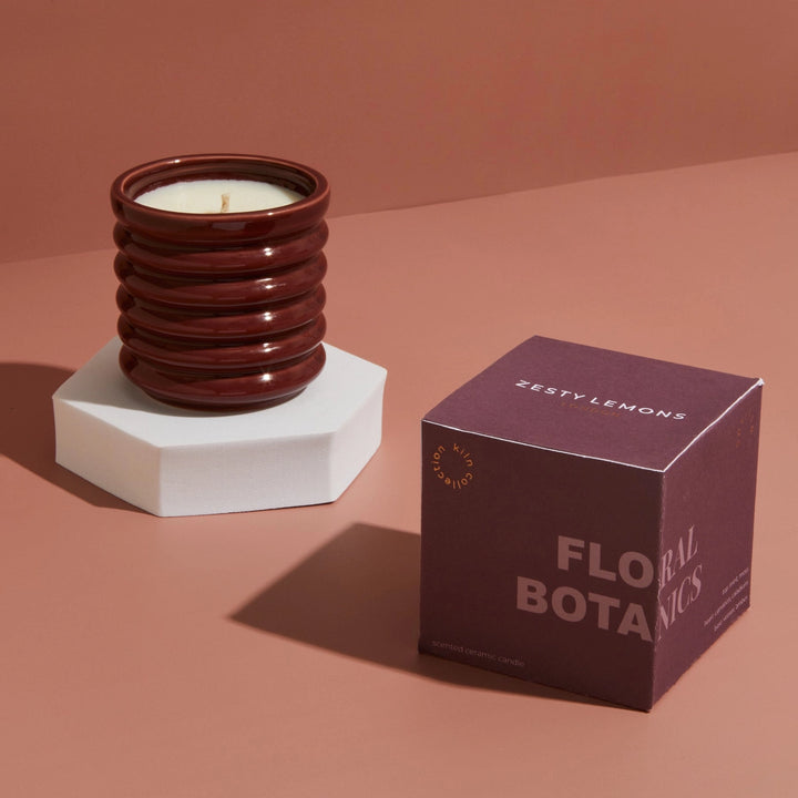 Contemporary Film Burgundy Candle - Floral Botanics