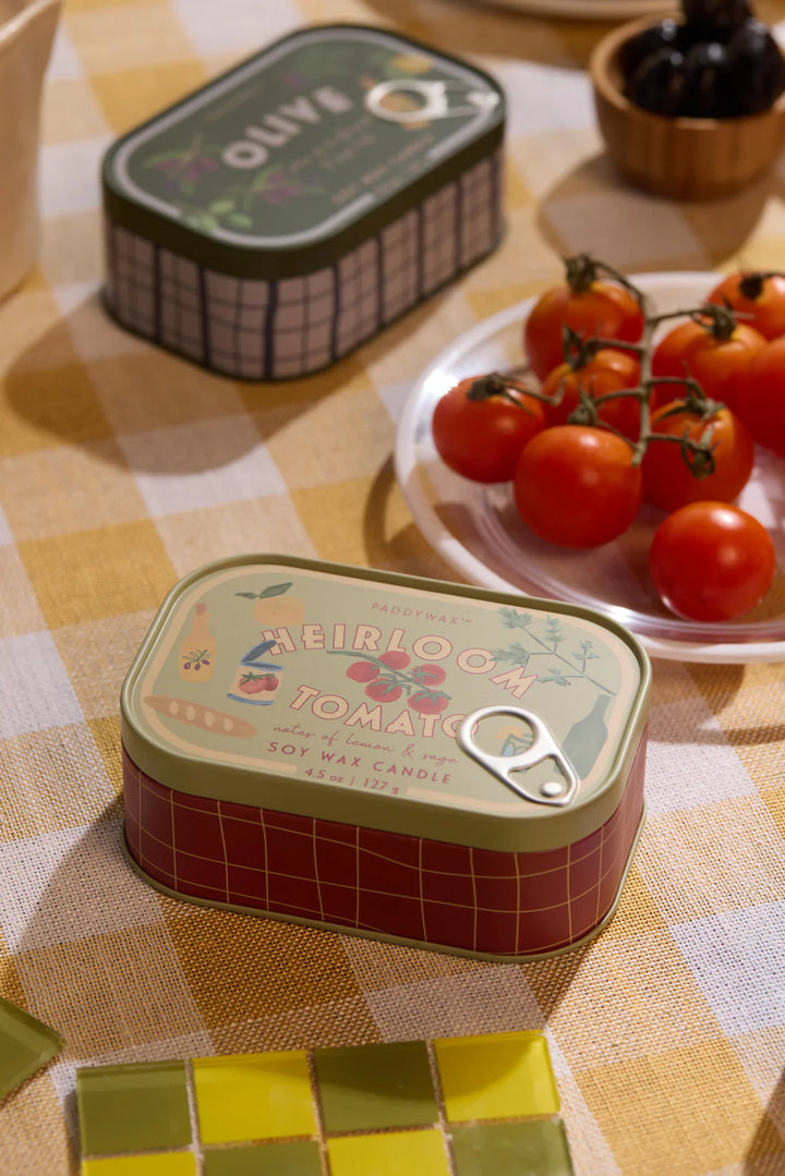 Bistro Tomato Printed Tin Candle