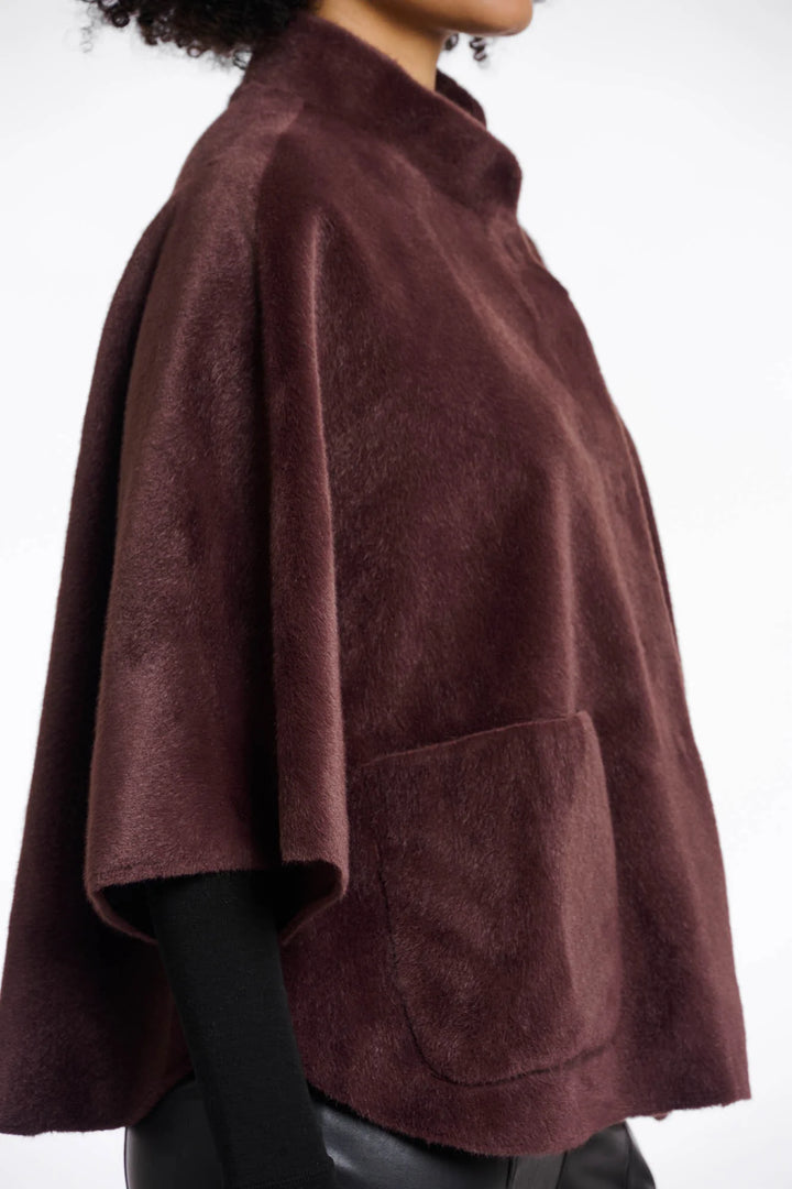 Dewi Faux Fur Cape - Chocolate Bean