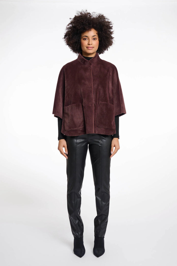 Dewi Faux Fur Cape - Chocolate Bean