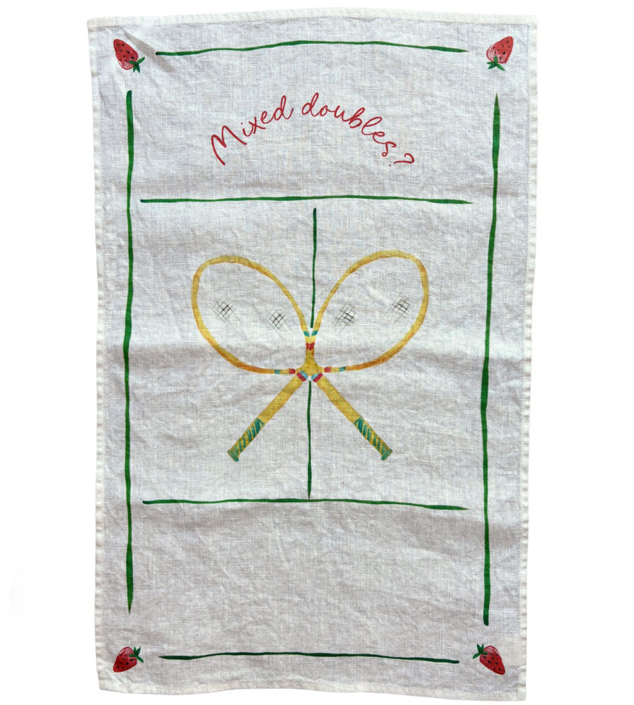 Mixed Doubles? Linen Tea Towel