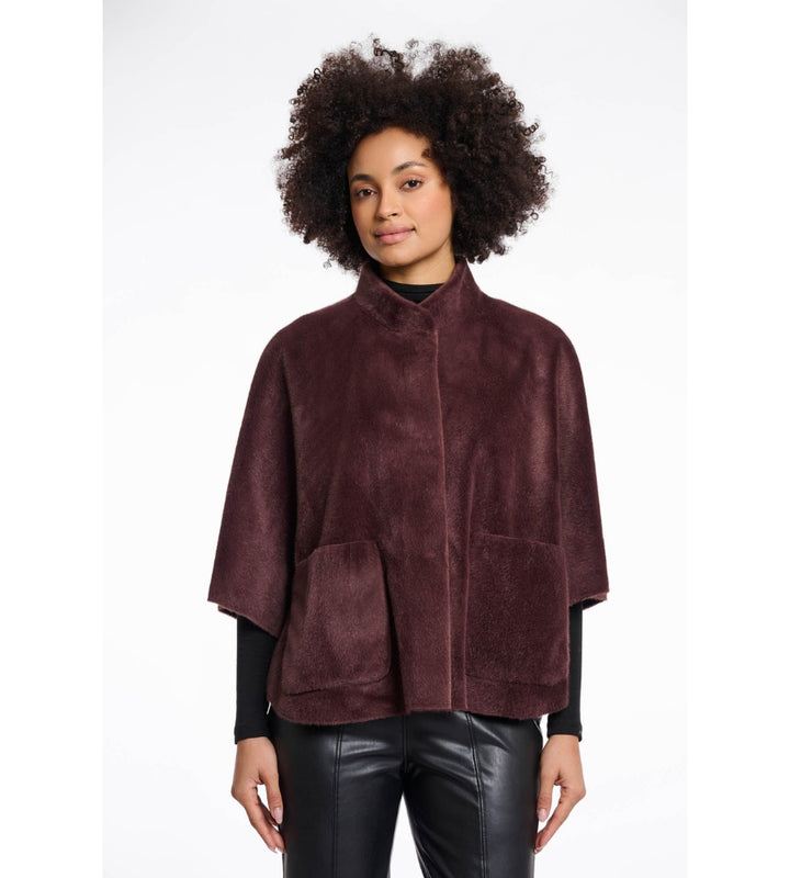 Dewi Faux Fur Cape - Chocolate Bean