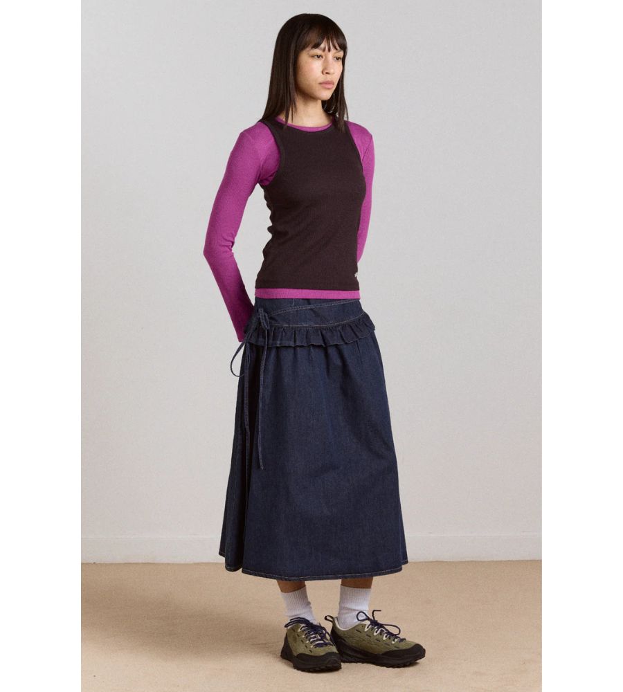 Damson Madder Bellamie Skirt - Dark Indigo – POM London