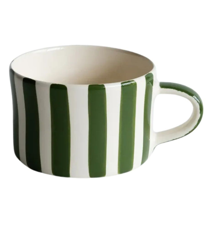 Candy Stripe Mug - Moss Green