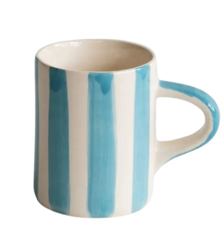 Espresso Cup Candy Stripe - Turquoise