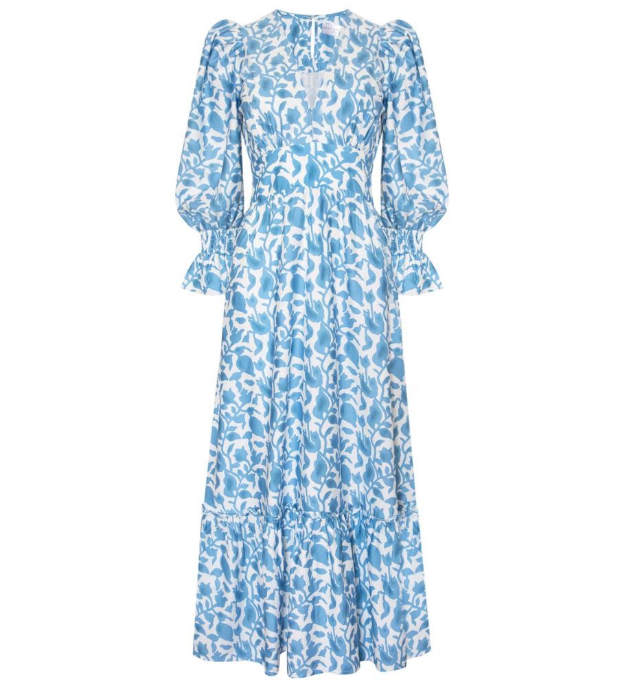 Sophia Dress - Sky Blue Petals