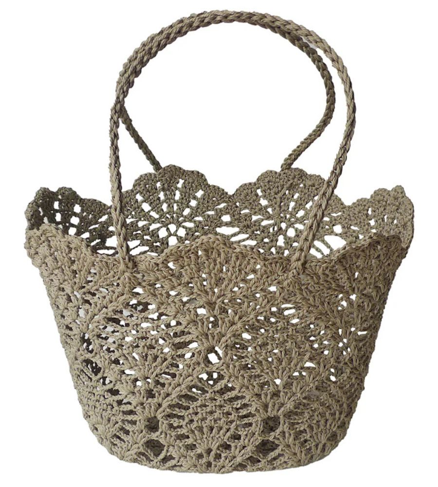 Daisy Crochet Basket - Sand