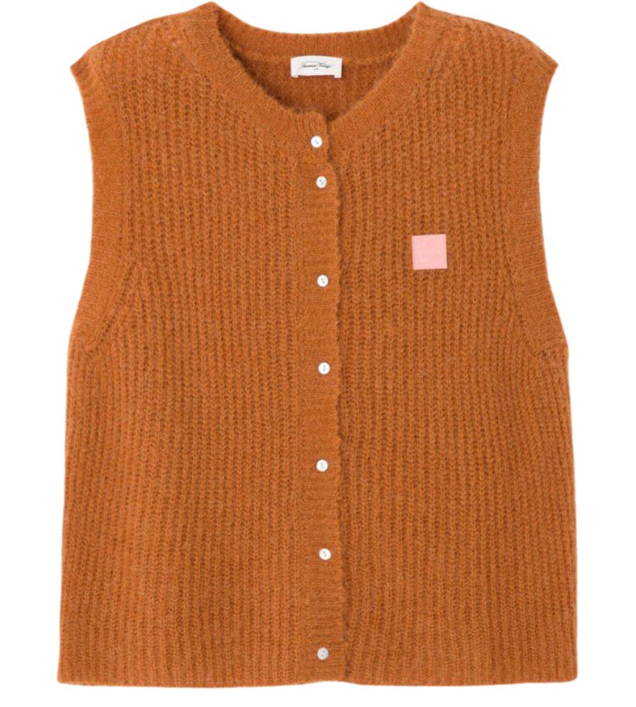 East Sleeveless Cardigan - Ecureuil