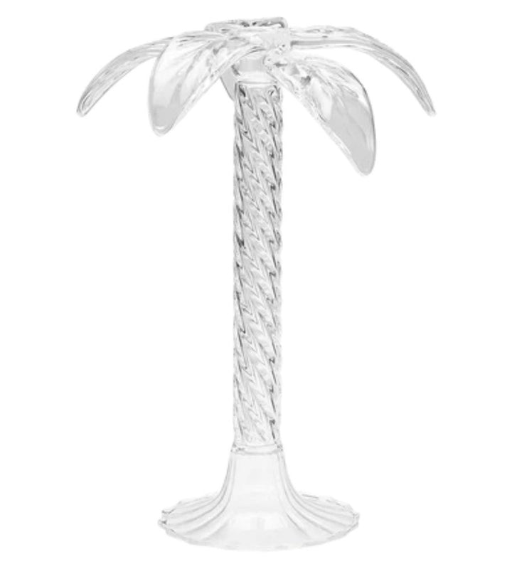 Clair Palm Tree Candle Holder - Clear
