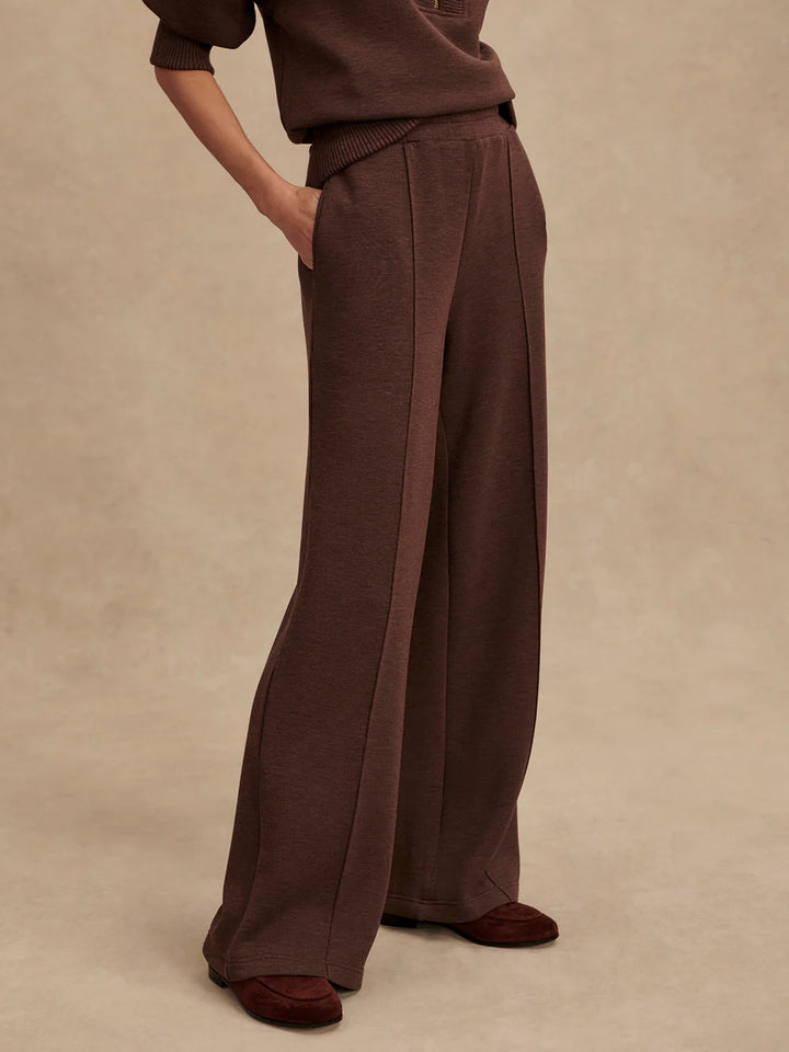 The Wide Leg Pant 30" in Coffee Bean Marl