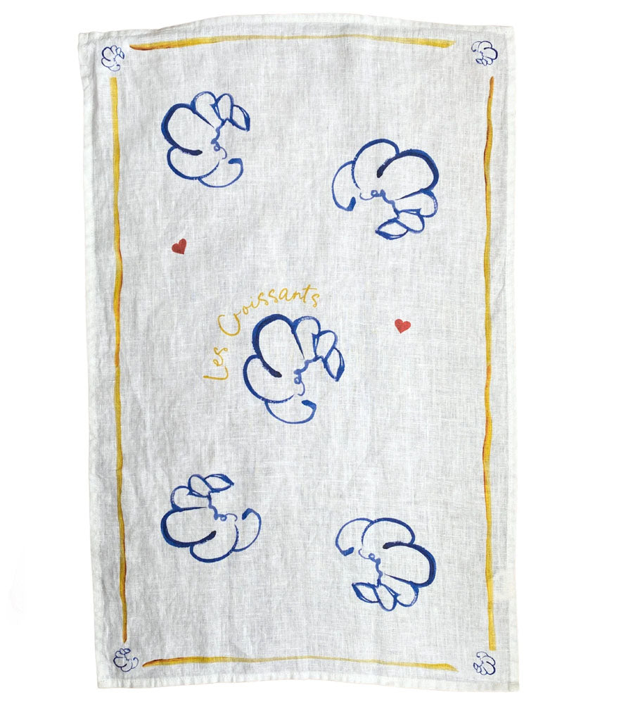 Croissants! Linen Tea Towel