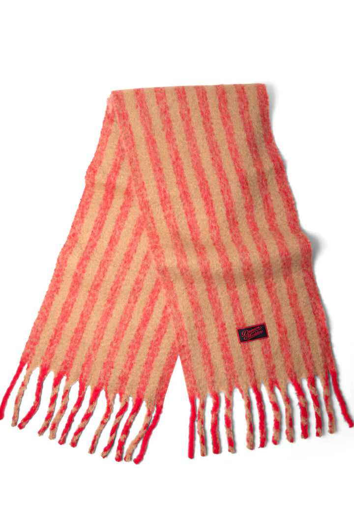 Brushed Oversized Scarf - Red Stripe