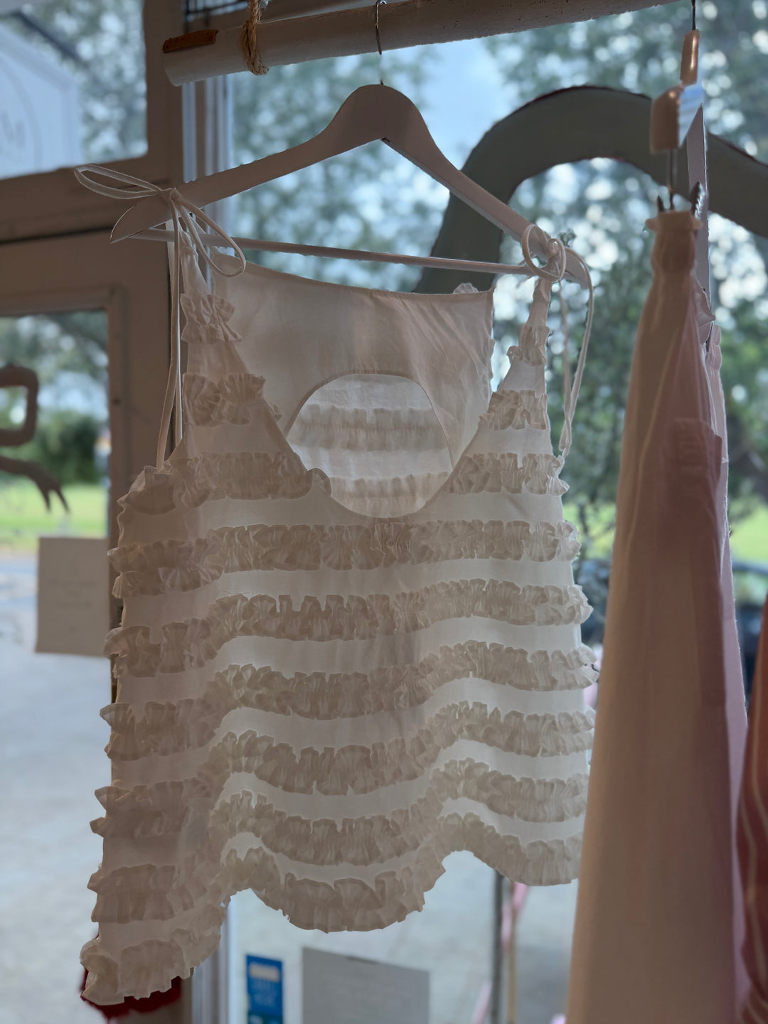 Leili Ruffle Cami - White