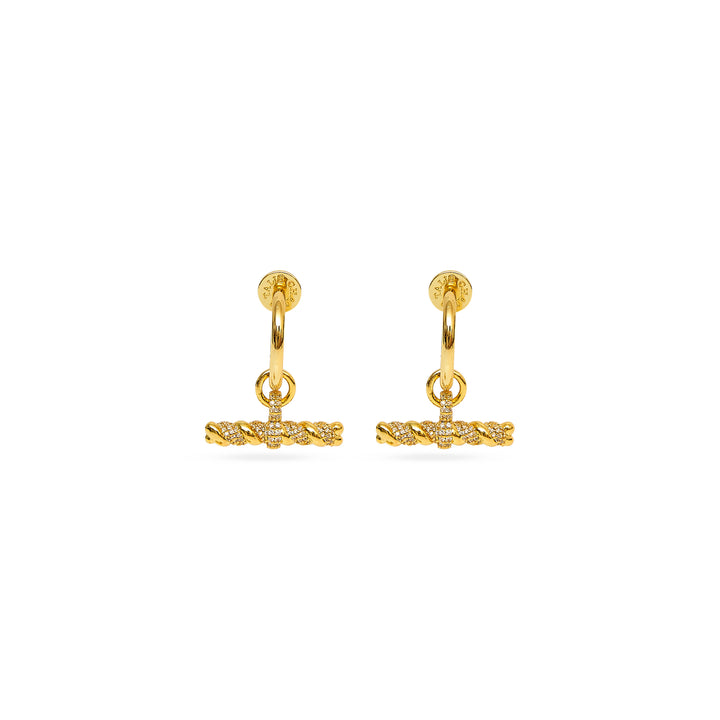 T-Bar Earrings - CZ