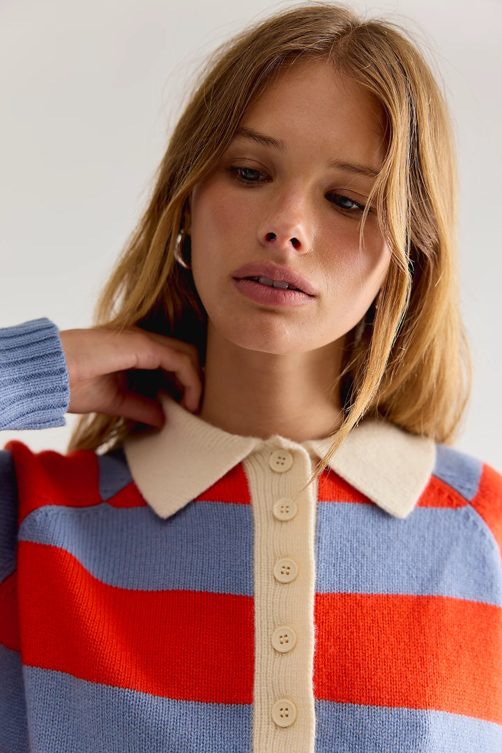 Frank Striped Polo Red Stripe