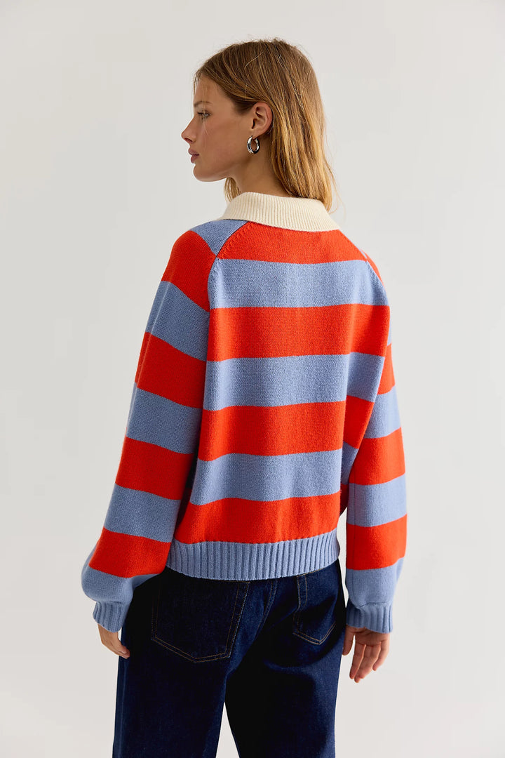 Frank Striped Polo Red Stripe