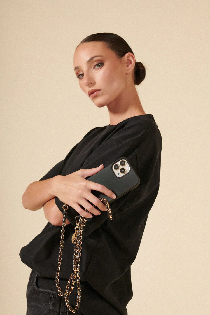 Lou Noir Et Dore Phone Strap