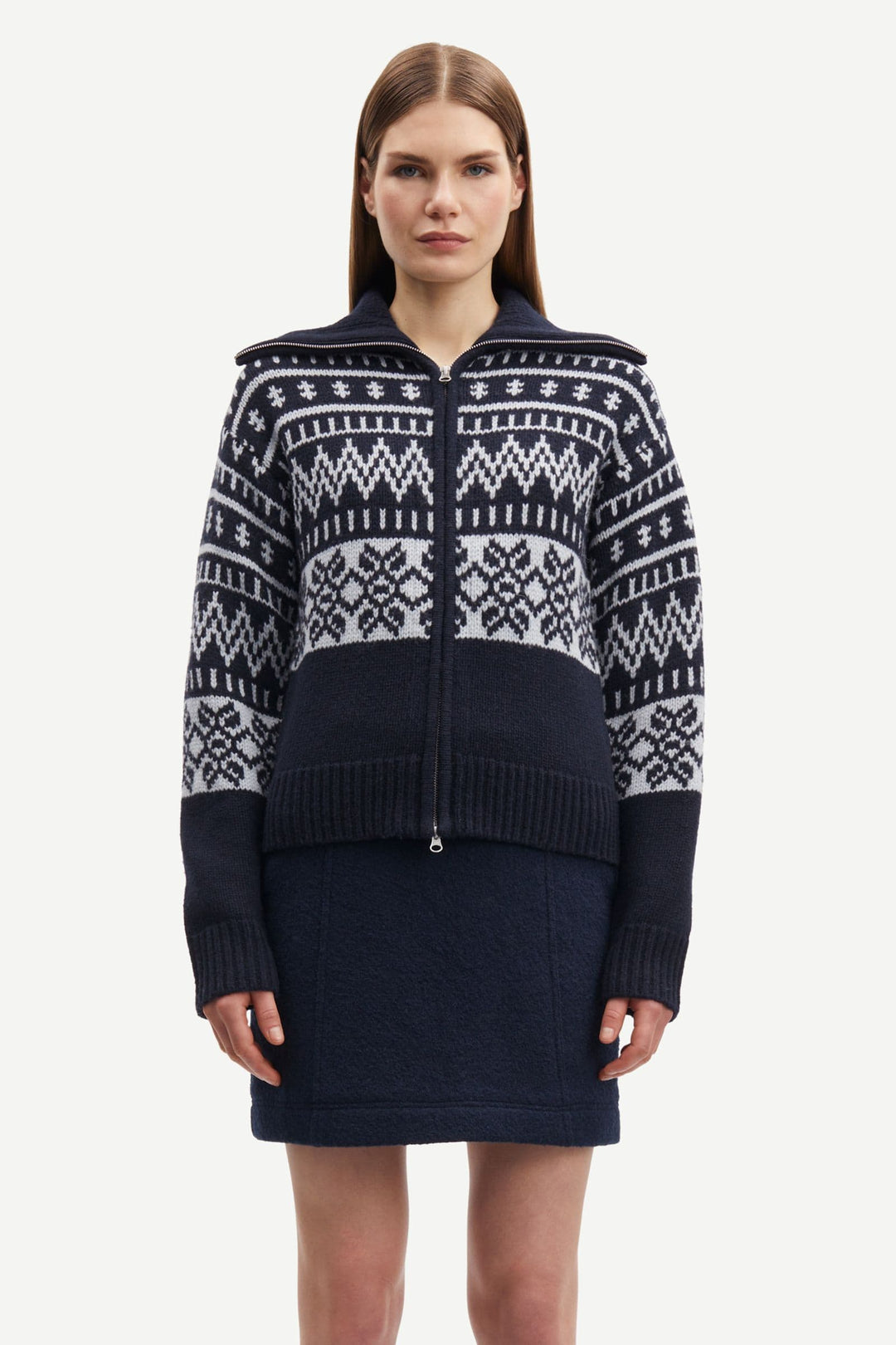 Salouisa Zip Cardigan - Salute Blue