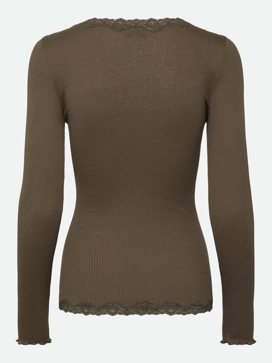 5420 Babette Silk LS V-Neck Lace Cardigan - Kalamata