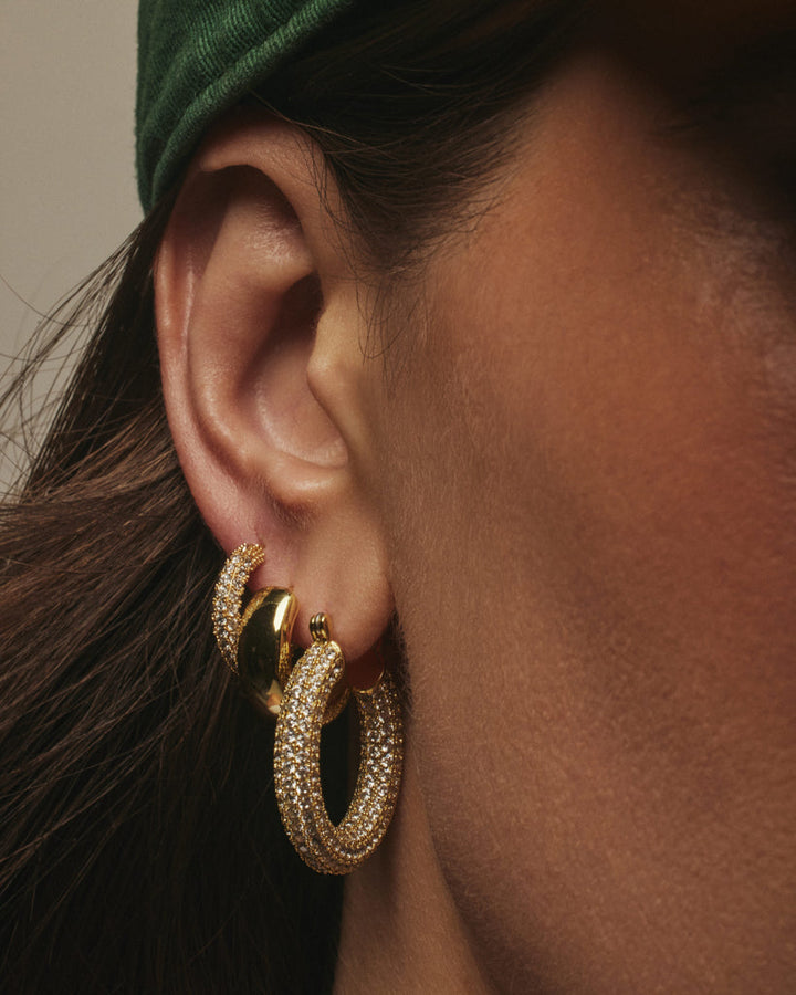 Core Pave Baby Amalfi Hoops