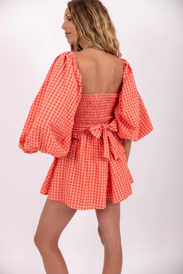 Emilia Jumpsuit - Gingham Coral