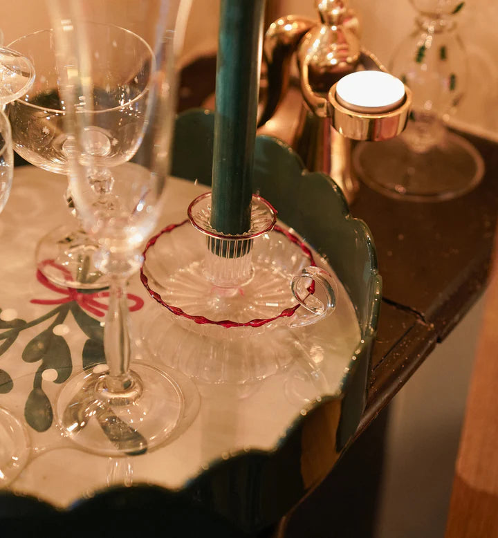 Last Christmas Maroon Candle Holder