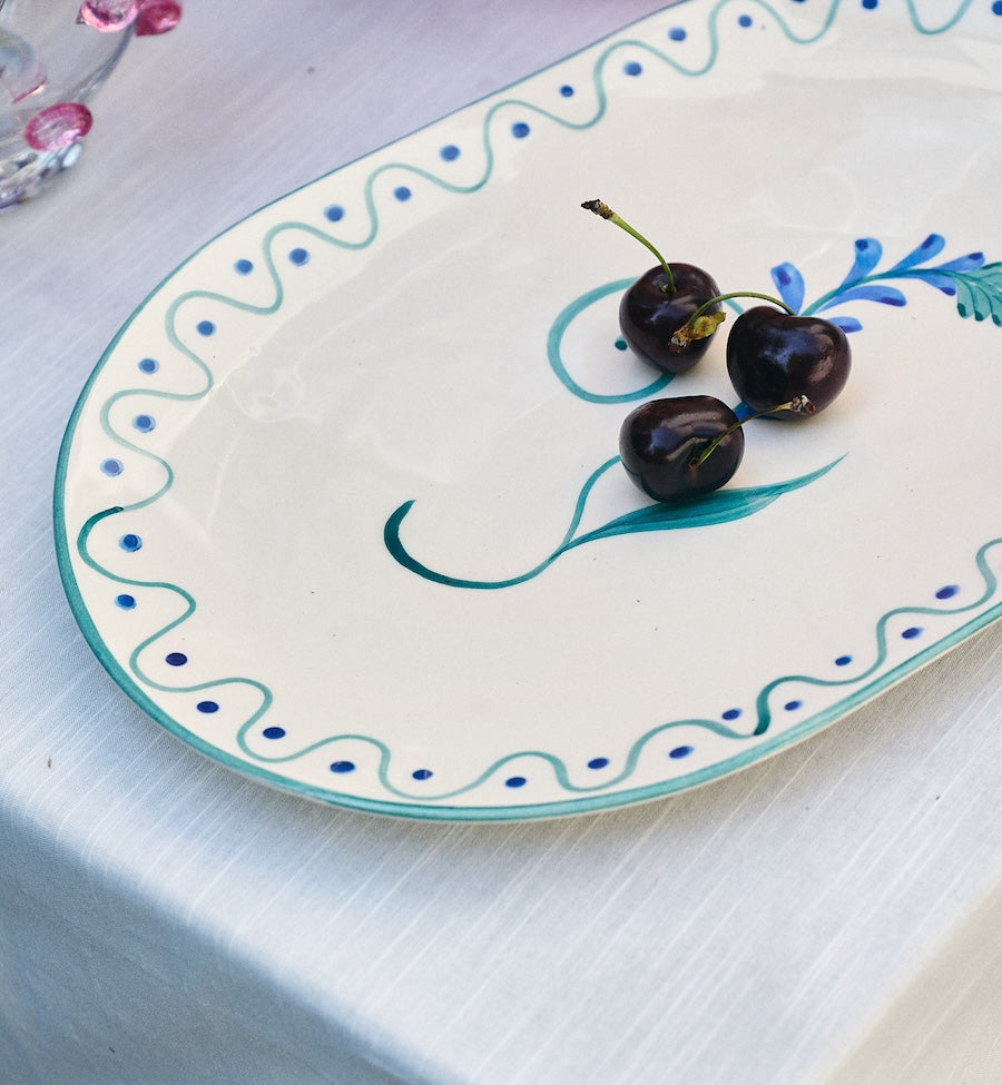 Indigo Flora Serving Platter Multicolour