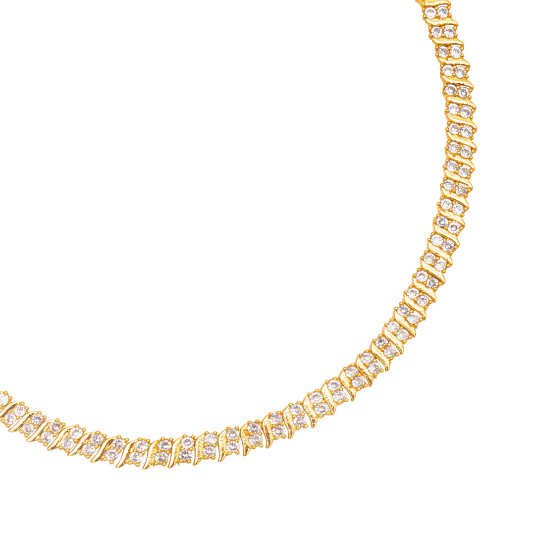 Ridged Tennis Necklace