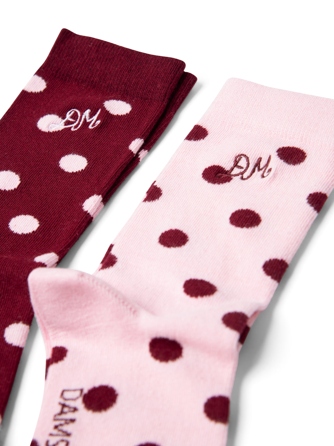 2 Pack Socks - Pink & Burgundy Spots