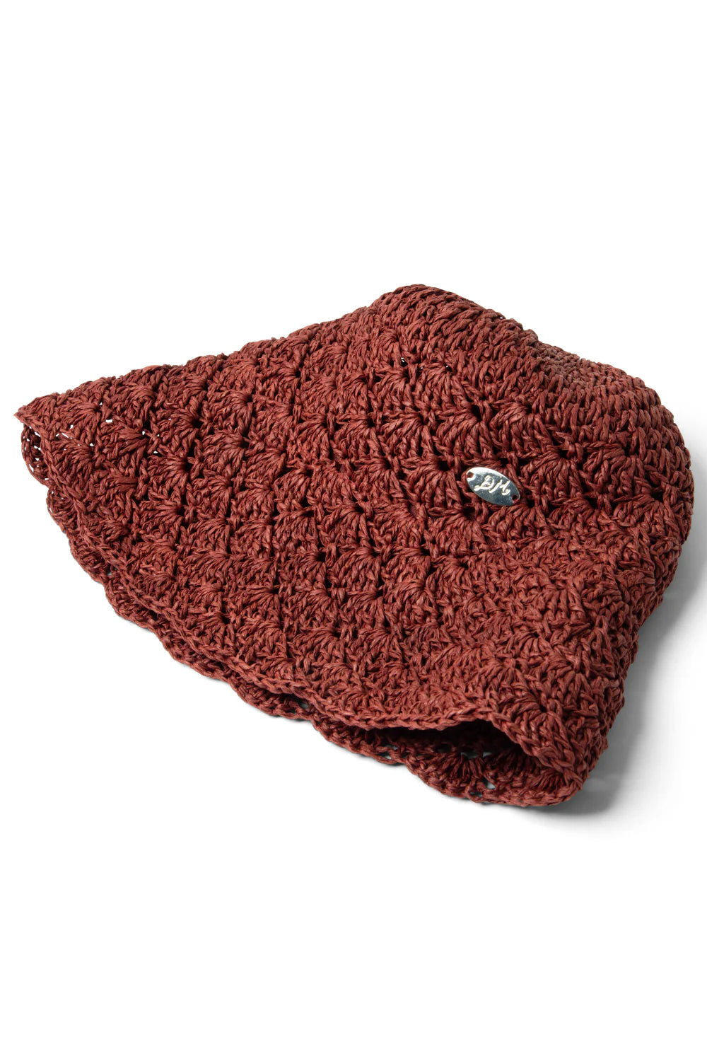 Rafia Tulip Hat - Rust