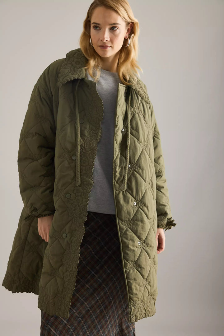 Avery Quilted Coat - Olive