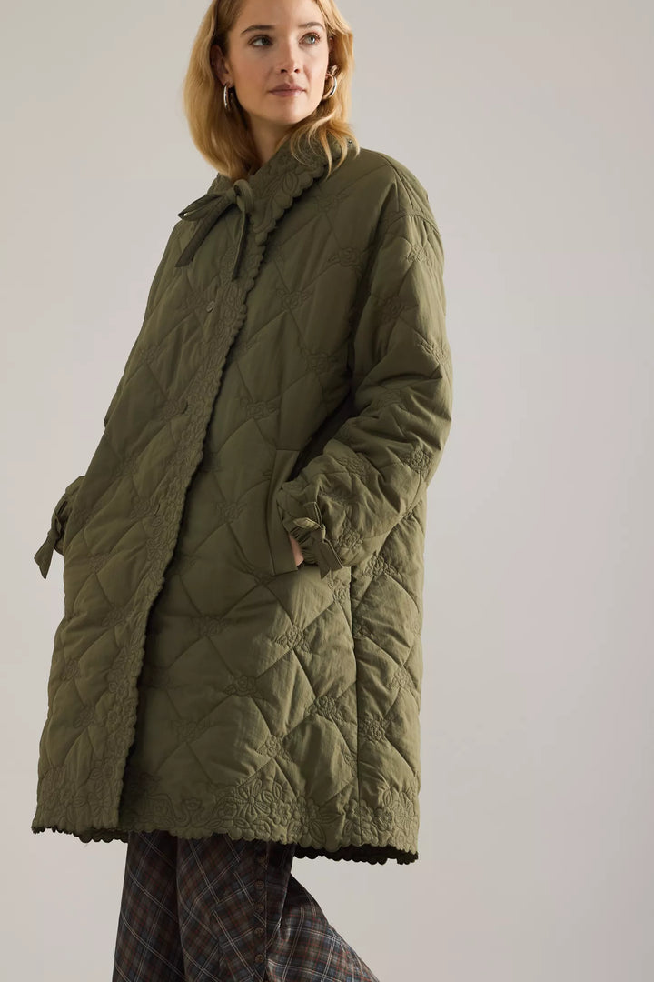 Avery Quilted Coat - Olive