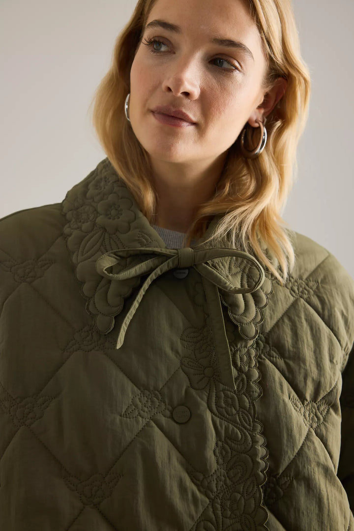 Avery Quilted Coat - Olive