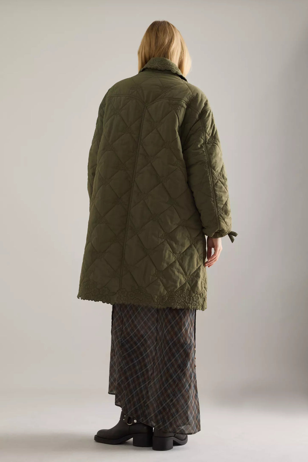 Avery Quilted Coat - Olive