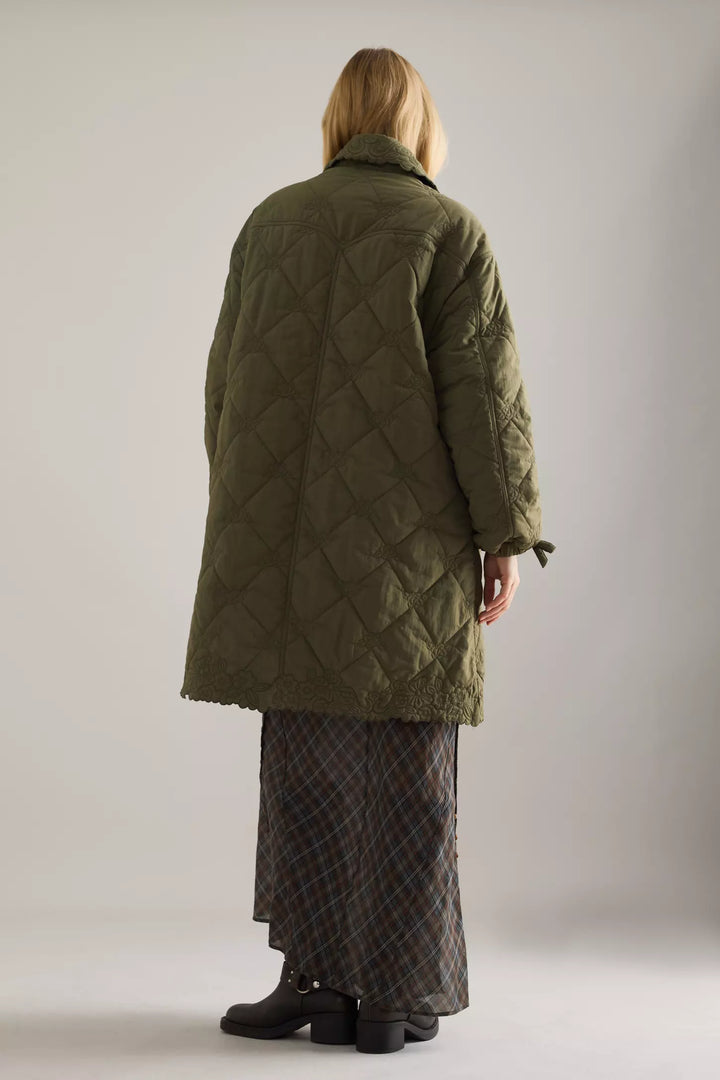 Avery Quilted Coat - Olive