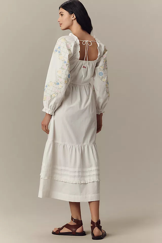 Junia Midi Dress - Embroidered