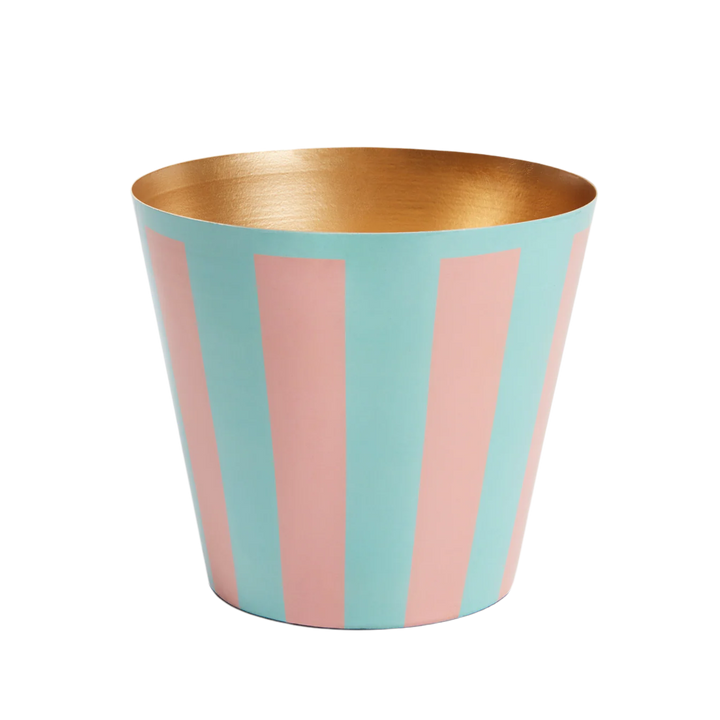 The Penny Planter in Pink & Blue Stripes