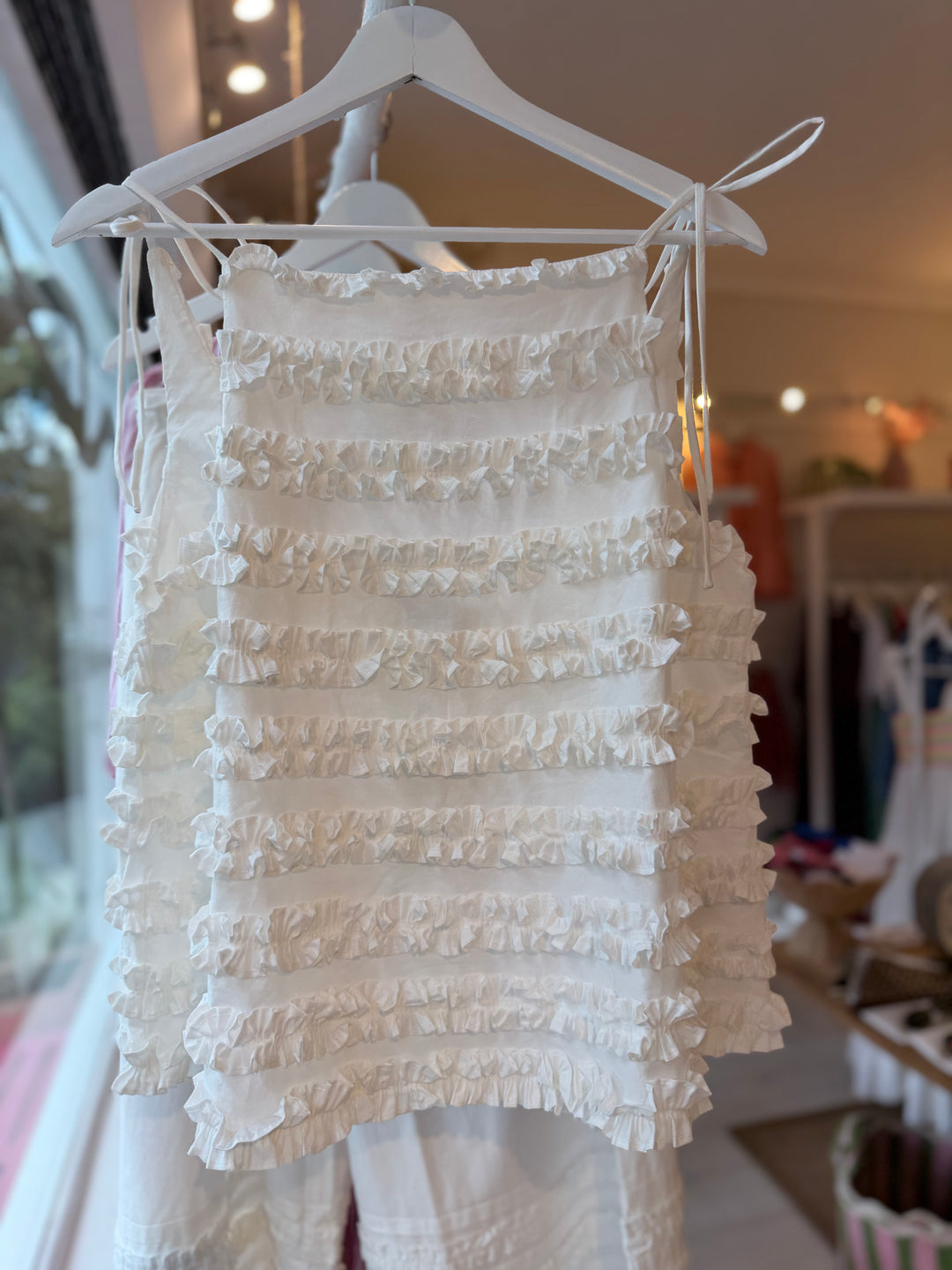 Leili Ruffle Cami - White