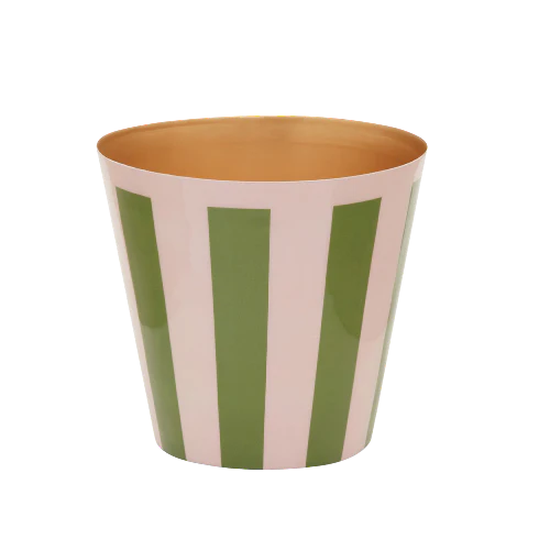 The Penny Planter in Pink & Green Stripe