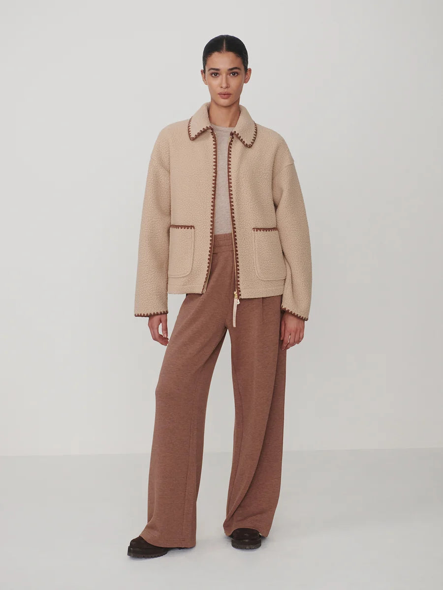Ruiko Zip Through Fleece - Light Taupe