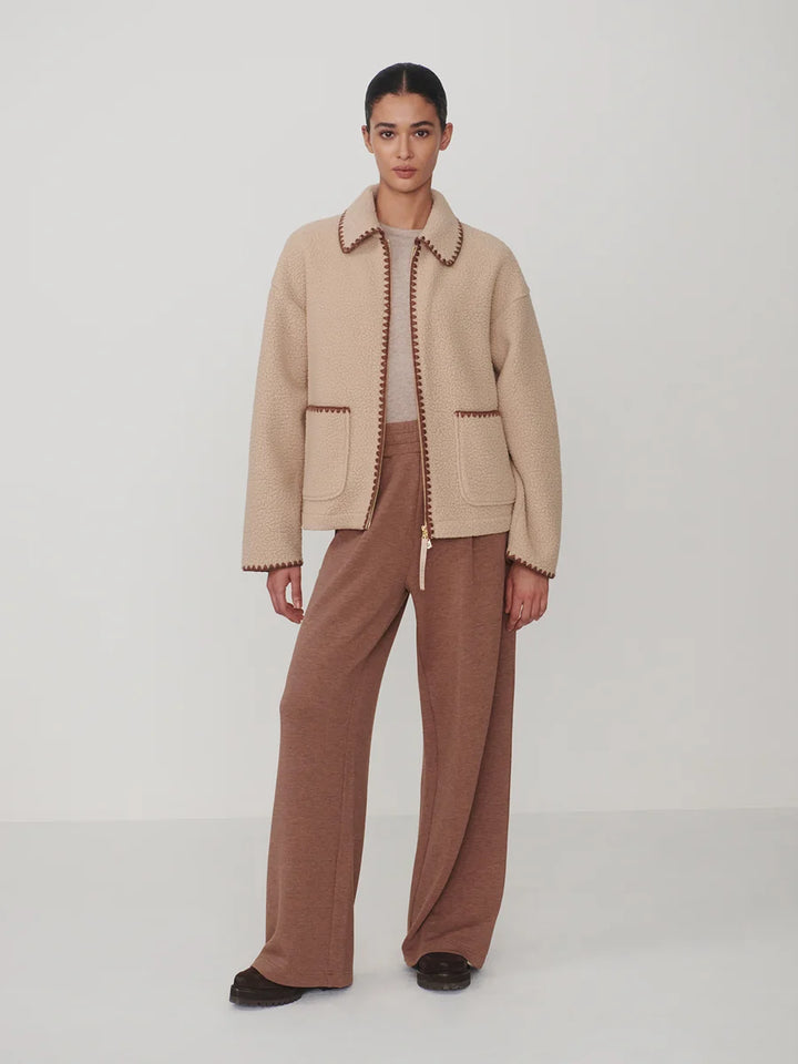 Ruiko Zip Through Fleece - Light Taupe