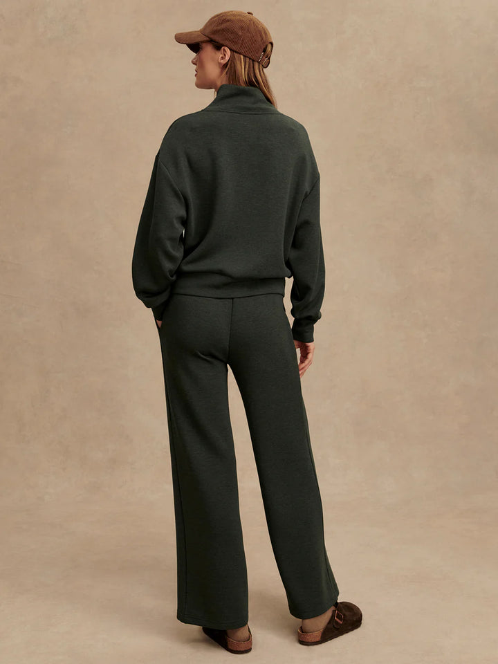 The Wide Leg Pant 30 - Olive Marl