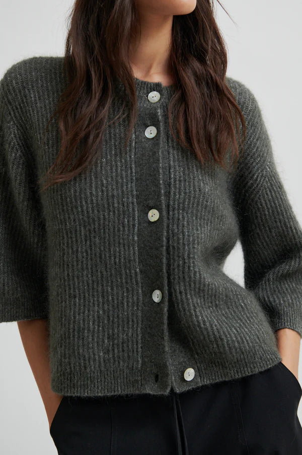 Andrea Knit Rib Cardigan - Beluga