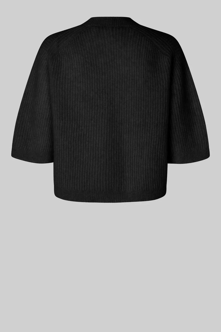 Andrea Knit Rib Cardigan Black