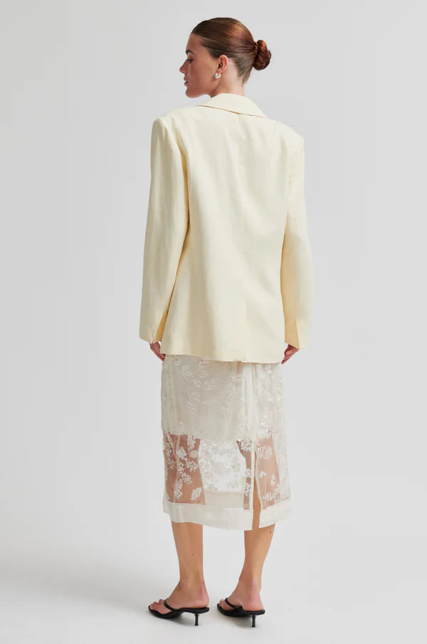 Lino New Fit Blazer - Alabaster Gleam