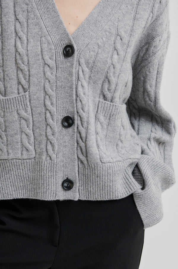 Alpine Knit Cardigan - Mid Grey