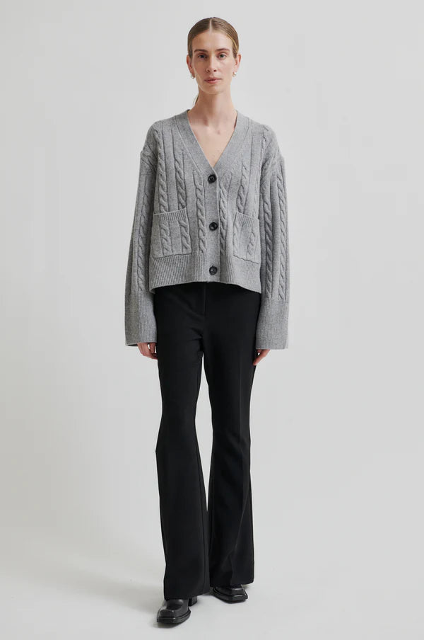 Alpine Knit Cardigan - Mid Grey